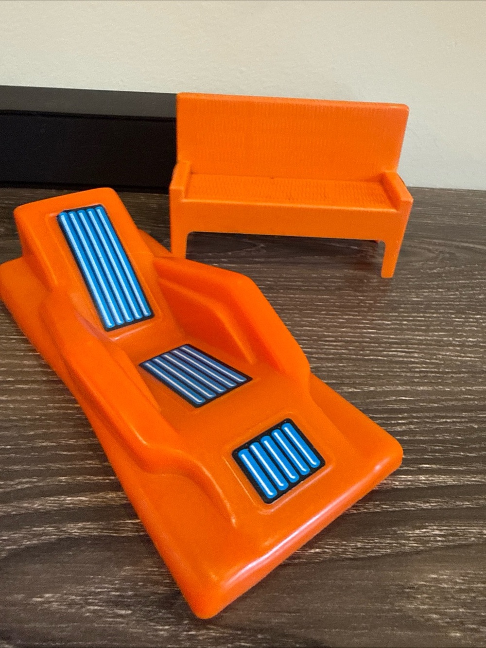 Barbie Pool Party Fun Chaise Lounge Chair Orange Raft Bench 1973
